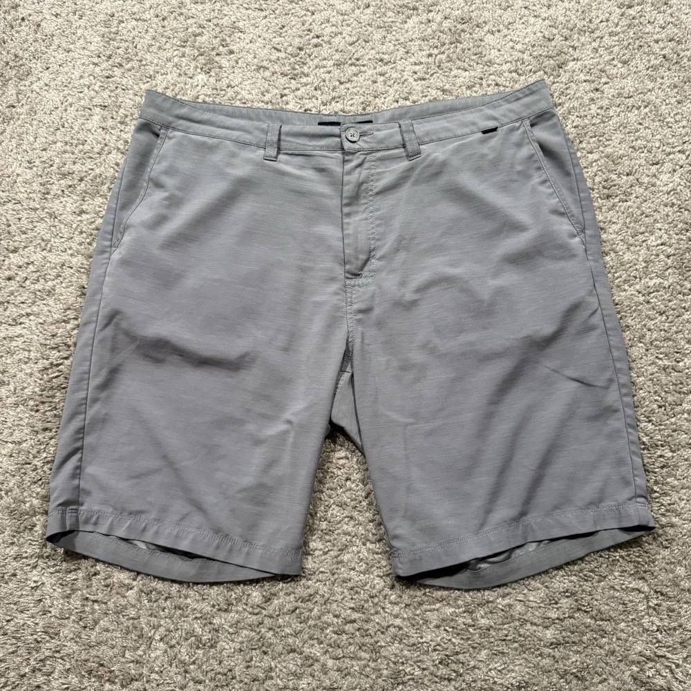 Travis Mathew Men's Golf Shorts SZ 38 Gray Slash Pockets Stretch